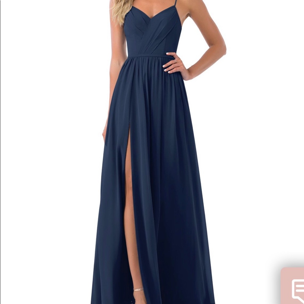 Azazie Cora Navy Bridesmaids Dress